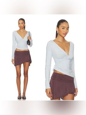 NEW The Line by K Umi long sleeve top in powder blue